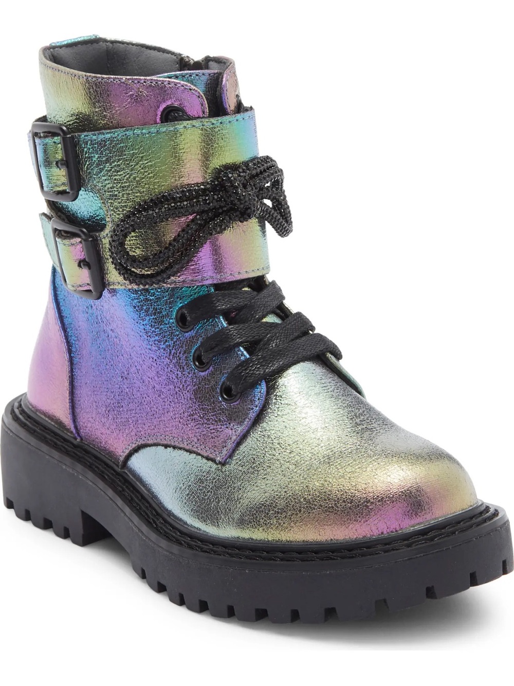 BCBG Girls Brianna Iridescent Combat Boots Size 1 | Nordstrom
